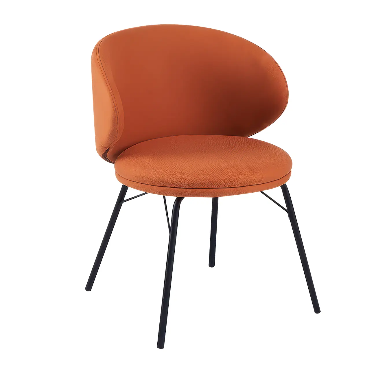 Modern Leathaire Upholstered Metal Leg Dining Chair