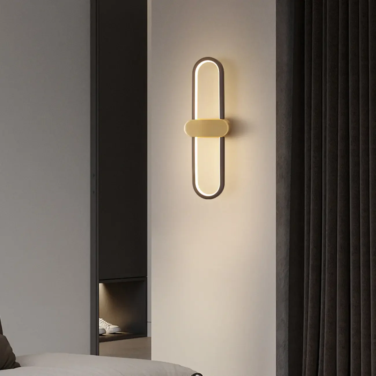 Modern Oval Wall Vanity Light with Silica Gel Shade