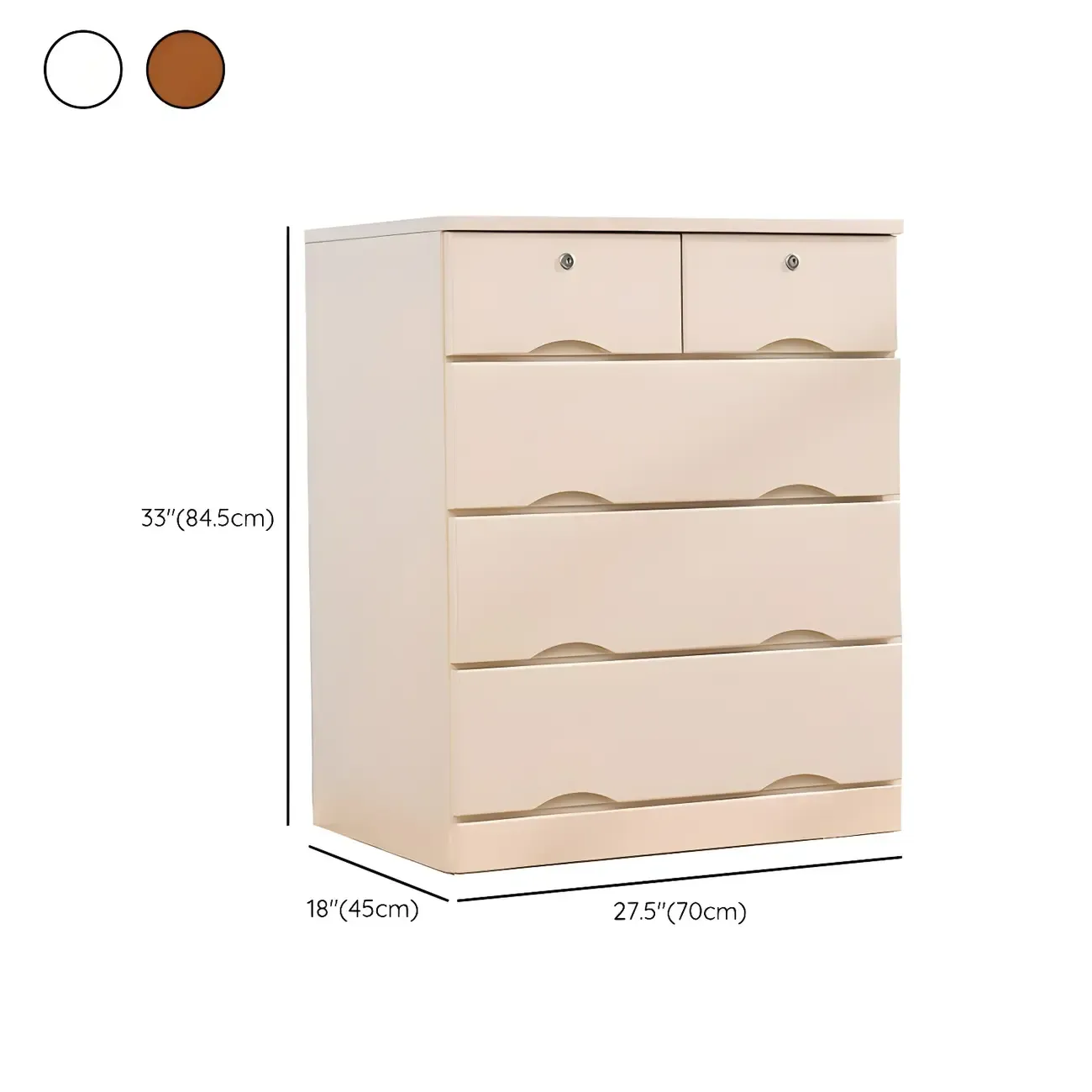 Stylish White Wooden Dressers with Soft Close Drawers