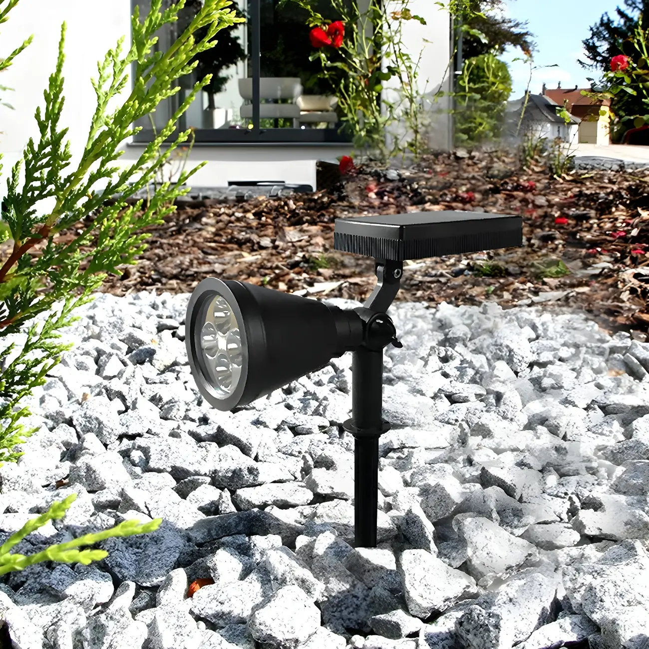 Modern Solar Sleek Cone Landscape Lighting