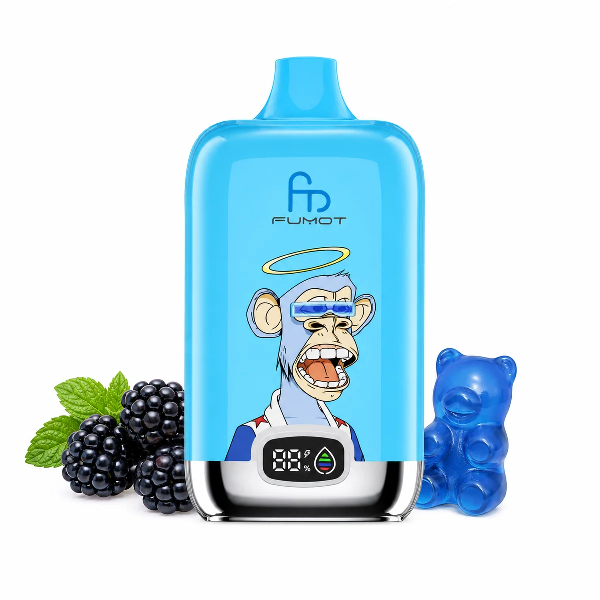 Fumot Digital Box 12000 Blue Razz Gummy Bear – Einweg-Vape, Produktansicht