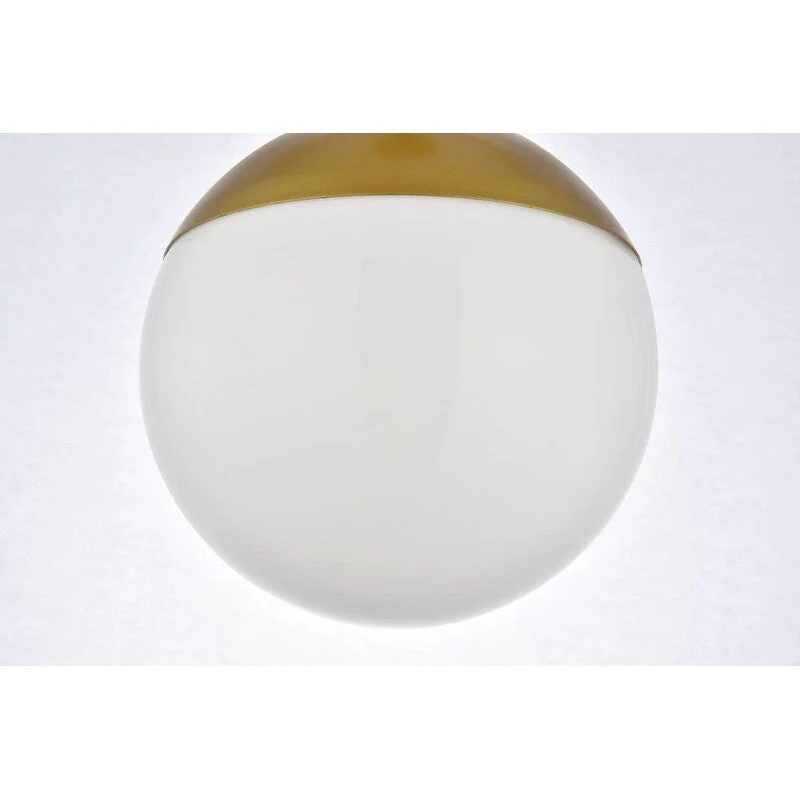 Frosted White Glass 1-Light 8-inch Pendant