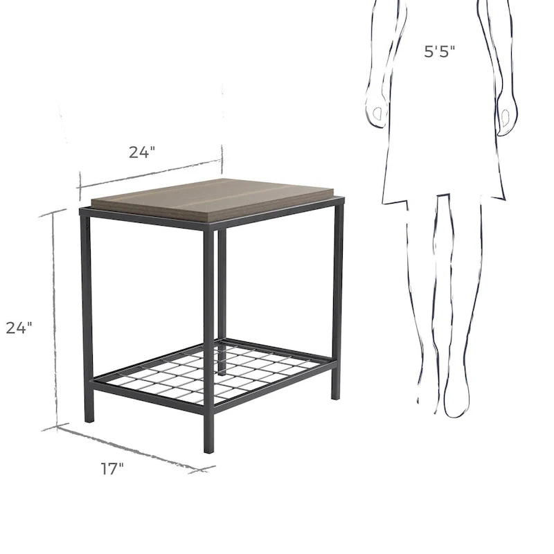Brookside Ruby Wood and Metal Coffee and End Tables
