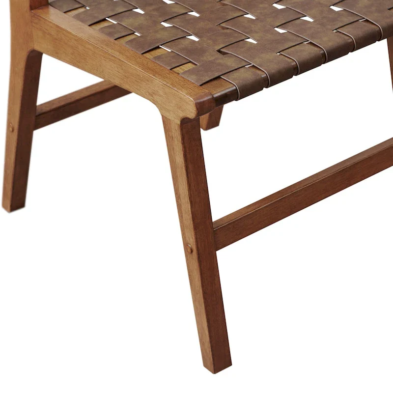 INK+IVY Oslo Faux Leather Woven Dining Chairs Set of 2