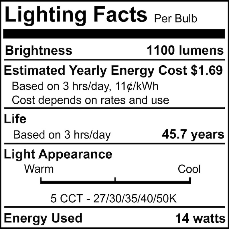 Bulbrite Pack of (4) 14 Watt LED 6  Round Recessed Downlight Fixture with Metal J-Box, 5CCT - 27/30/35/40/50K, 1100 Lumens