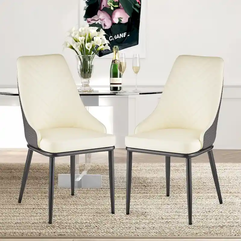 Faux Leather Upholstered Dining Chairs, Set of 4 - 18.1W x 21.3W x 36.6H