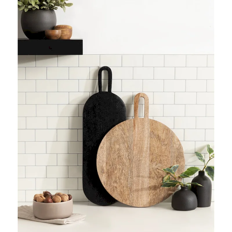 Kate and Laurel Staven 2 Piece Wood Serving Board Set