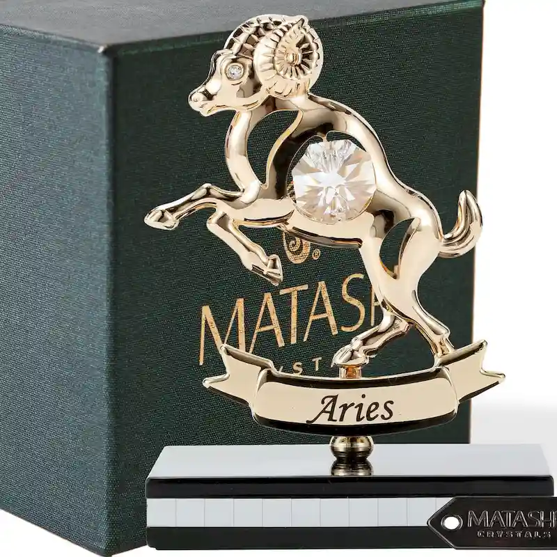 Matashi 24K Gold Plated Zodiac Astrological Sign Aries Figurine