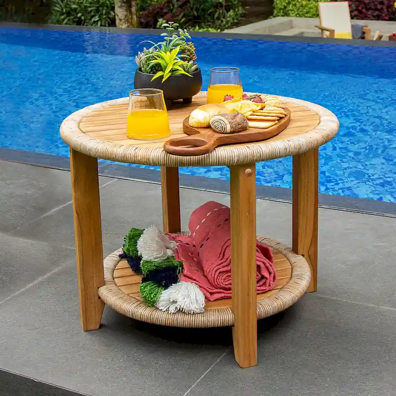 Cambridge Casual Seaside Teak Outdoor Side Table