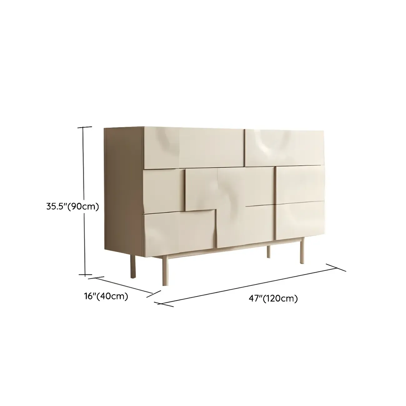 Modern White Wooden Sideboard with Multi-Drawers