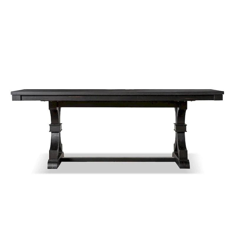Furniture of America Kieran Farmhouse Black 79-inch Solid Wood Dining Table