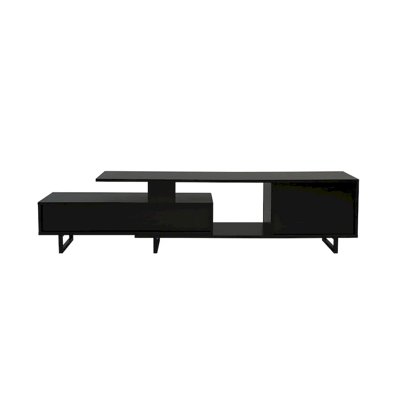Avery 55-inch 2-Drawer 4-Shelf TV Stand in Steel