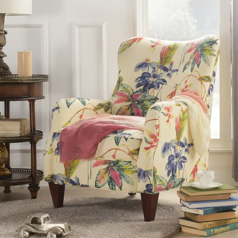 Palma 32 Floral Upholstered Arm Chair by Jennifer Taylor Home