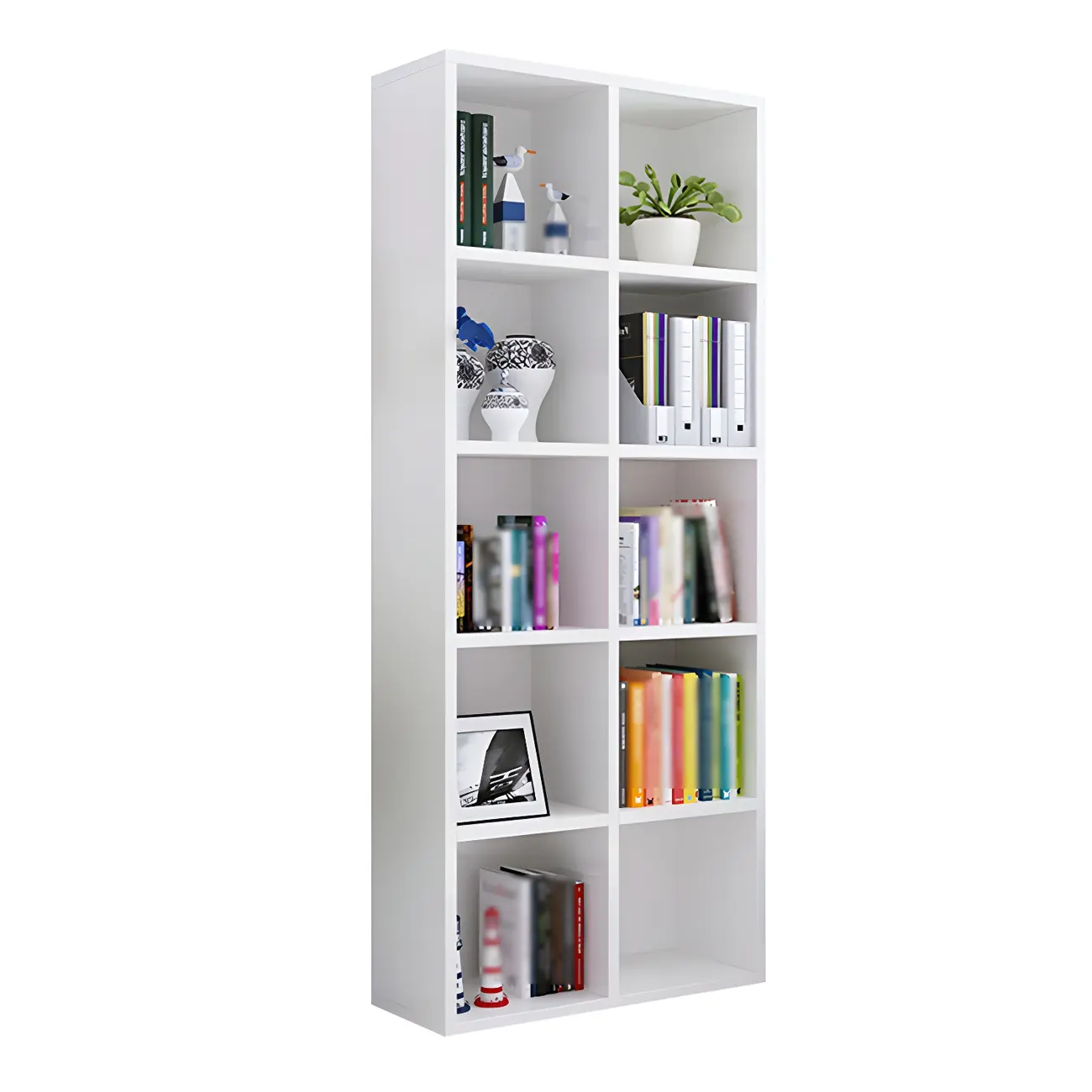 Scandinavian 3-Tier Black Cube Wood Bookcase