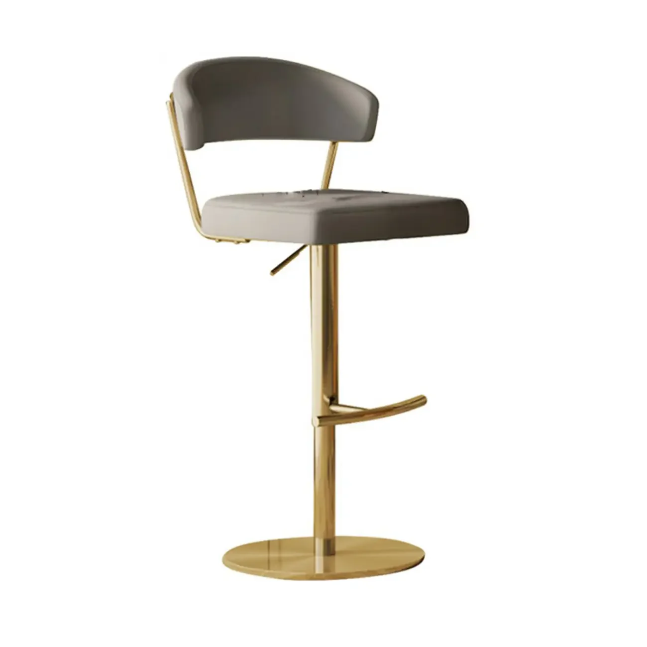 Modern Upholstered Leather Swivel Bar Stools with Adjustable Height