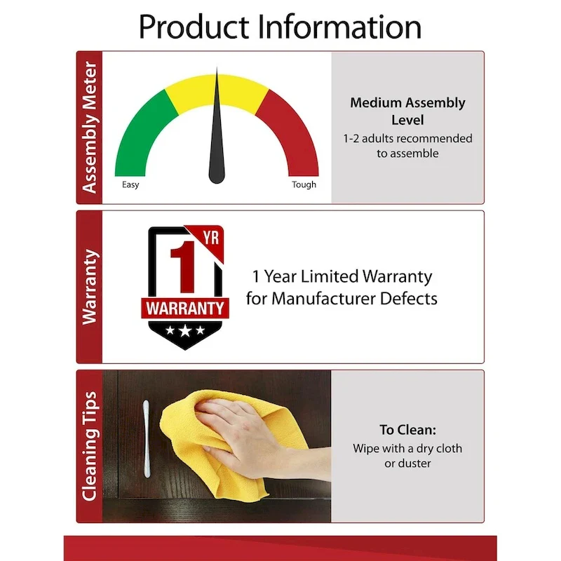 The Novogratz Owen Black Nightstand