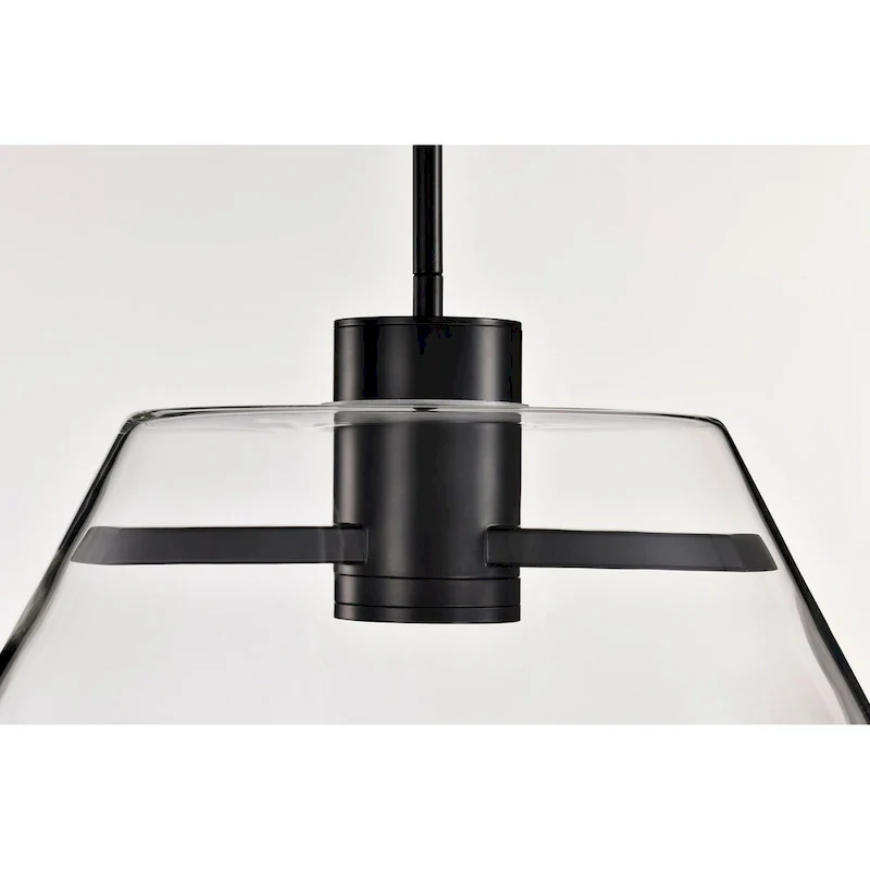 Edmond 17 Inch LED Pendant Matte Black with Clear Glass - Matte Black