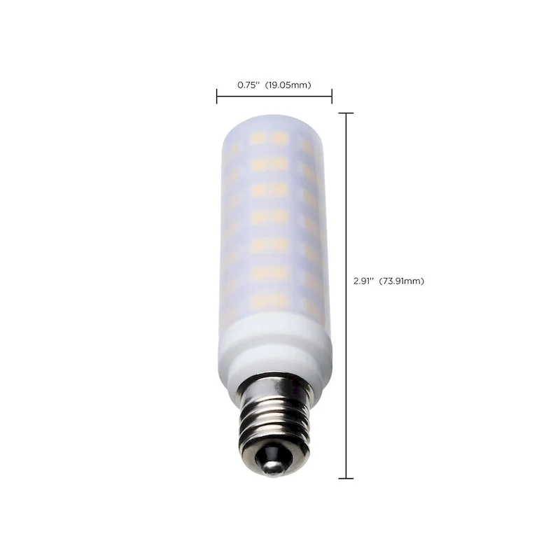 6.5 Watt T6 LED Frost Finish E12 Base 5000K 120 Volt