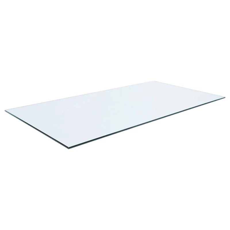 Rectangular Casual Clear Tempered Glass Top