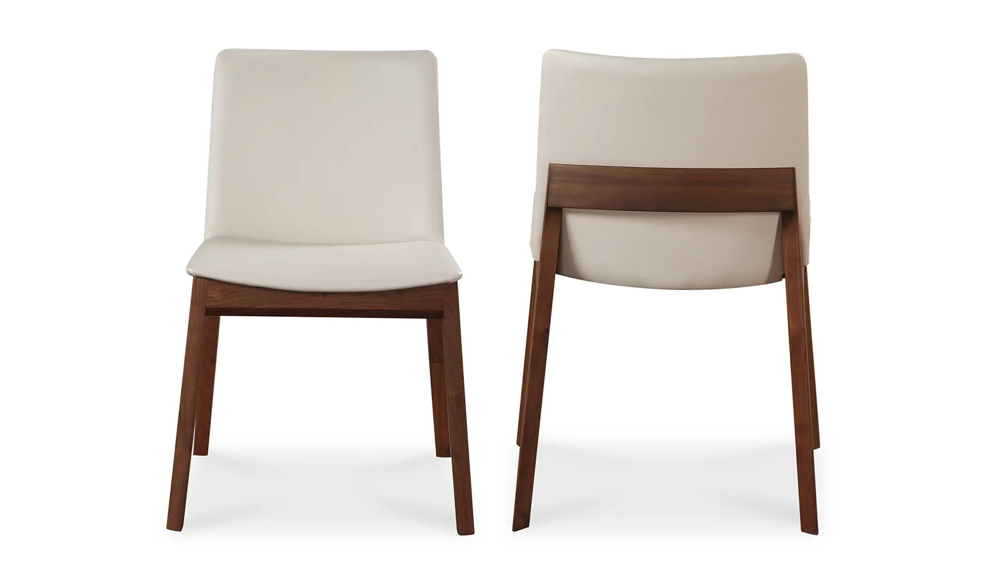 Deco Dining Chair Cream White PVC - Set Of Two