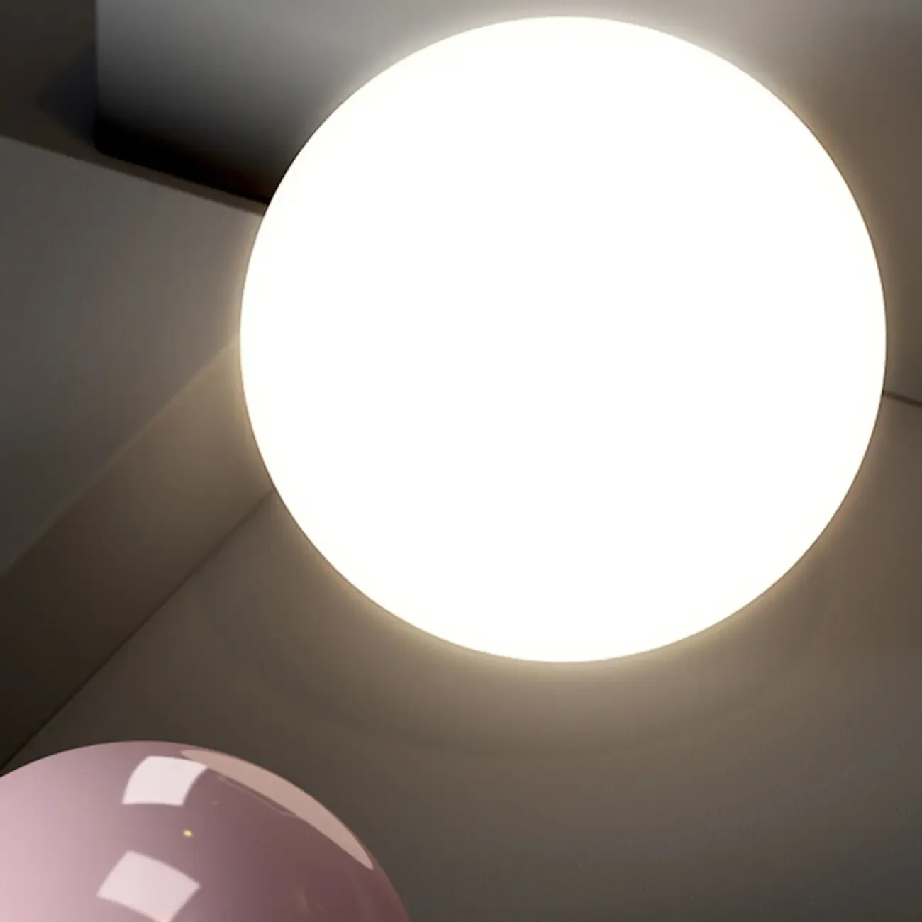 Modern White Metal Plastic Globe Pendant Light