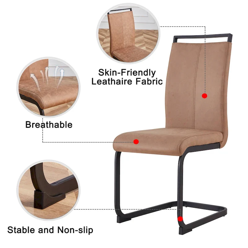 Modern Dining Chairs PU Faux Leather set of 4