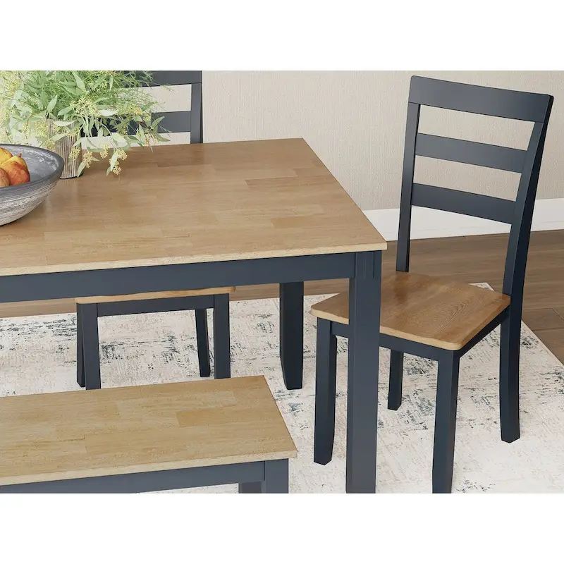 Signature Design by Ashley Gesthaven Dining Table with 4 Chairs and Bench (Set of 6)
