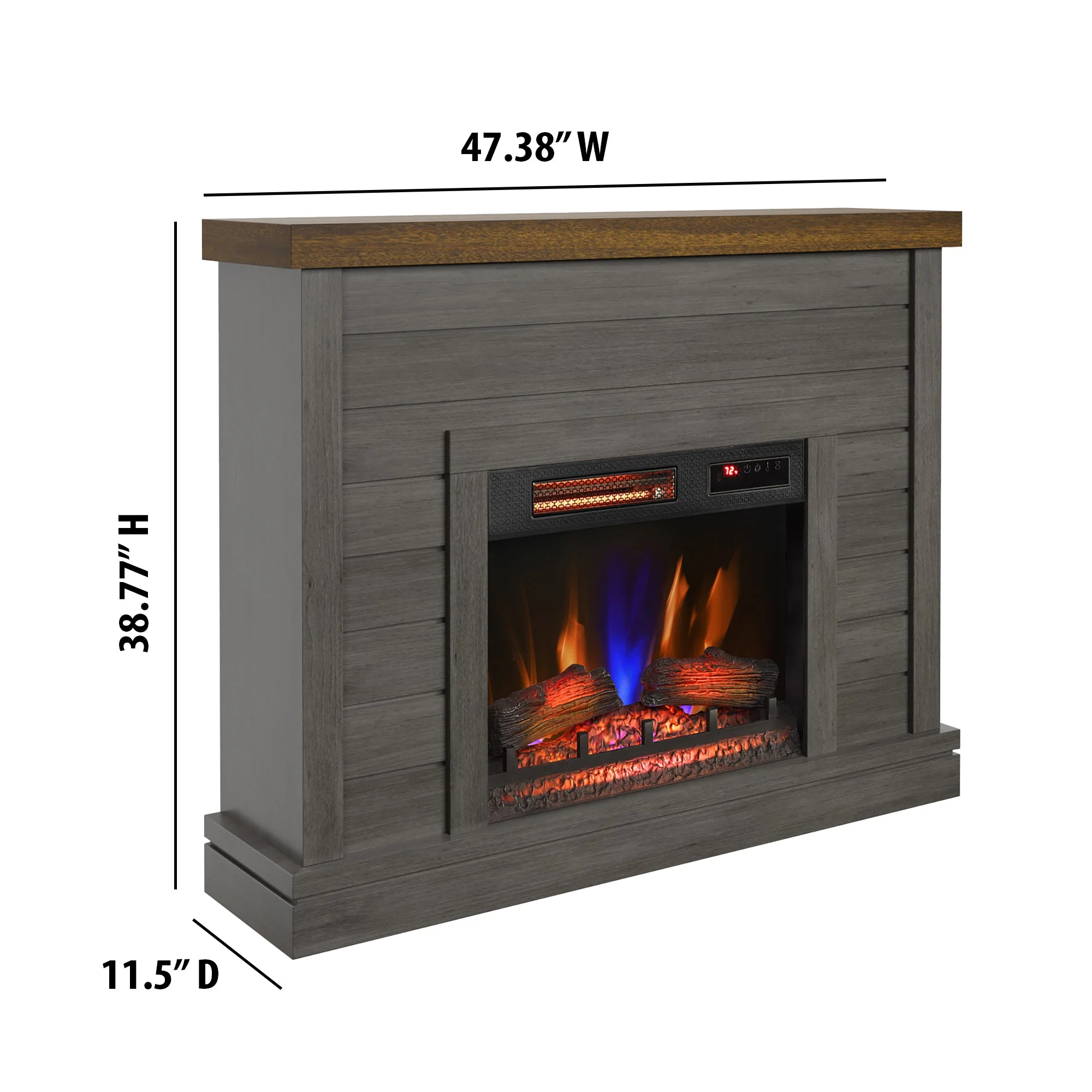 duraflame? Farmhouse Shiplap Electric Fireplace Wall Mantel