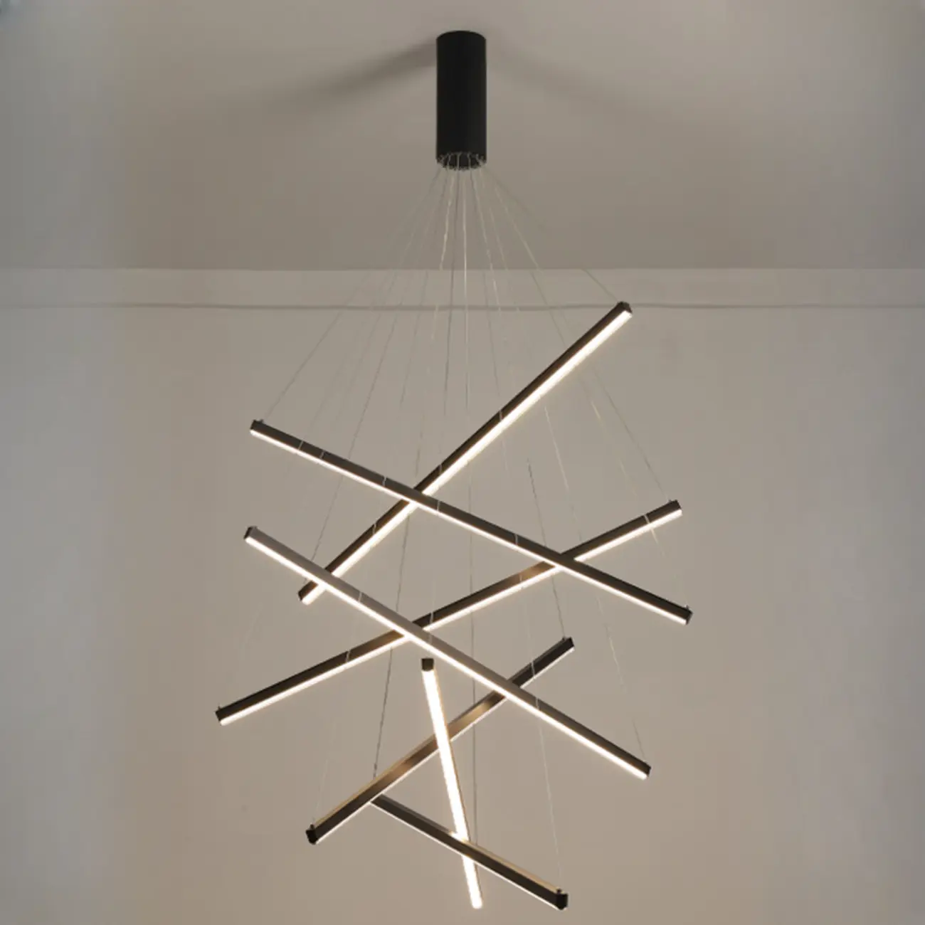Modern Geometric Linear Sputnik Chandelier