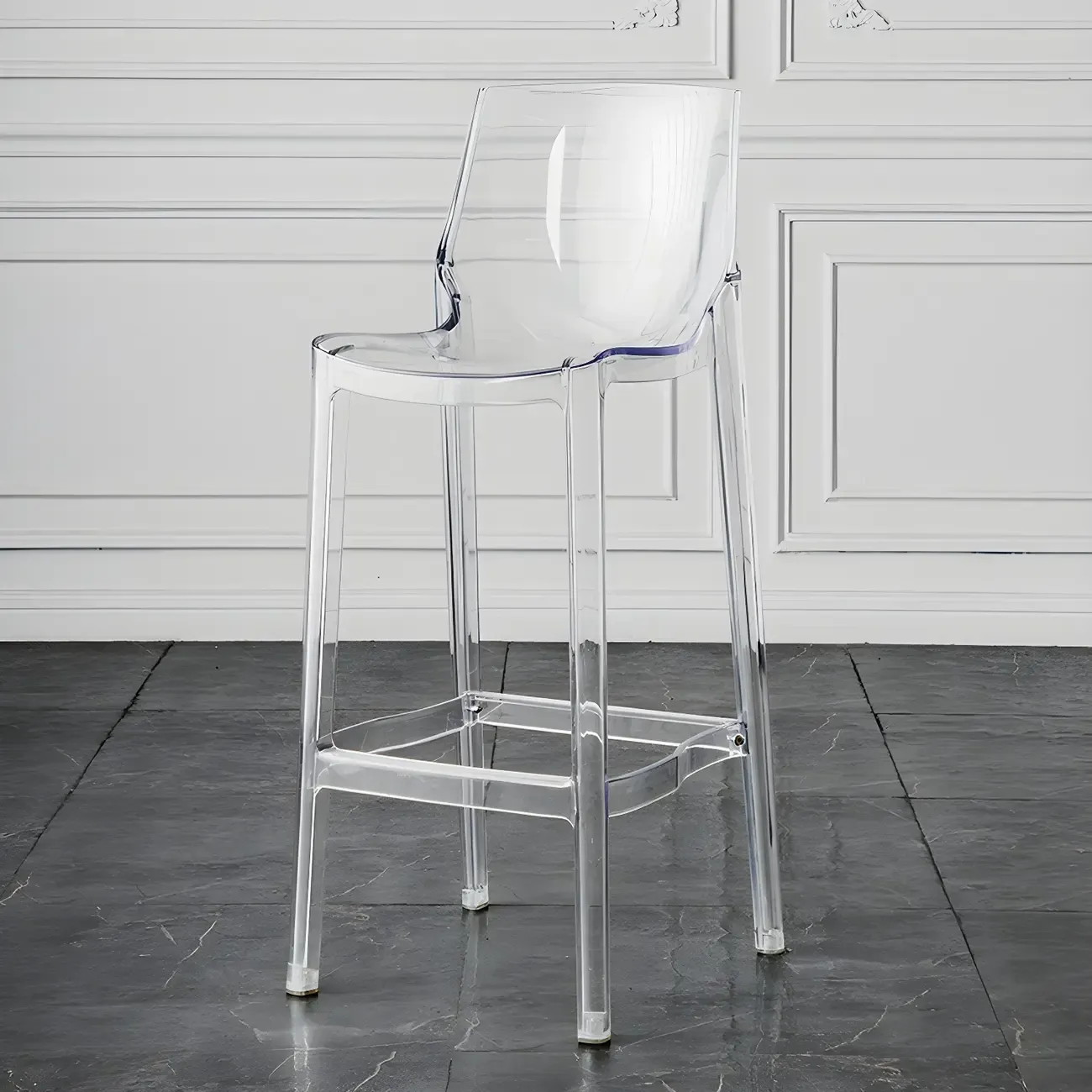 Modern Acrylic Transparent Chic Rectangle Durable Bar Stool