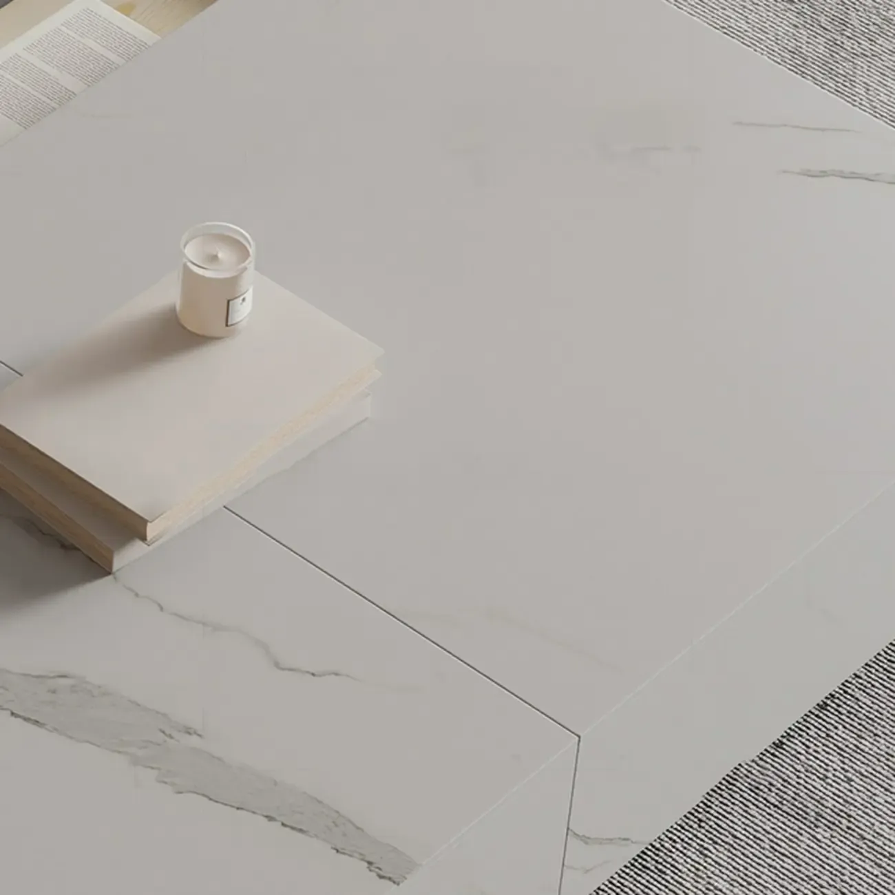 87 Rectangle Black Electric Fireplace Stone TV Stand with Light