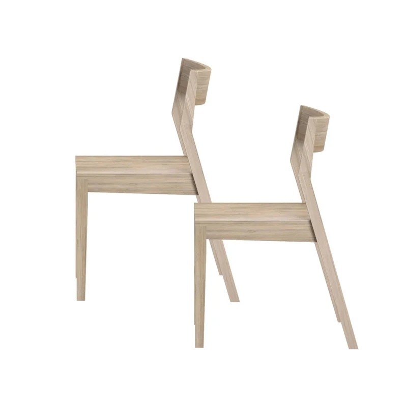 Plank and Beam Modern Solid Wood Dining Chair - Set of 2