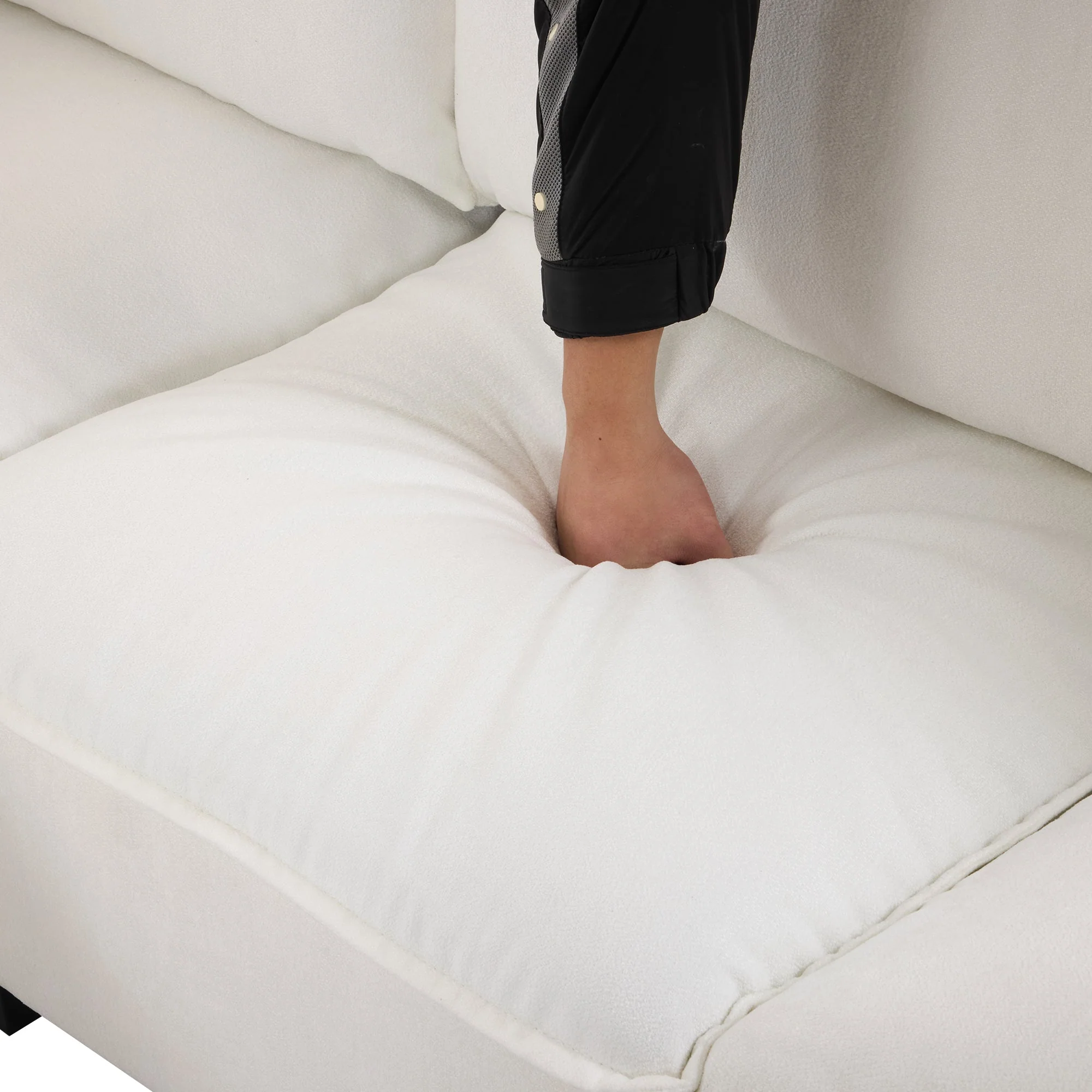 Walker Edison | Cloud Modular U-shaped Sectional Sofa with Ottoman and Coffee Table