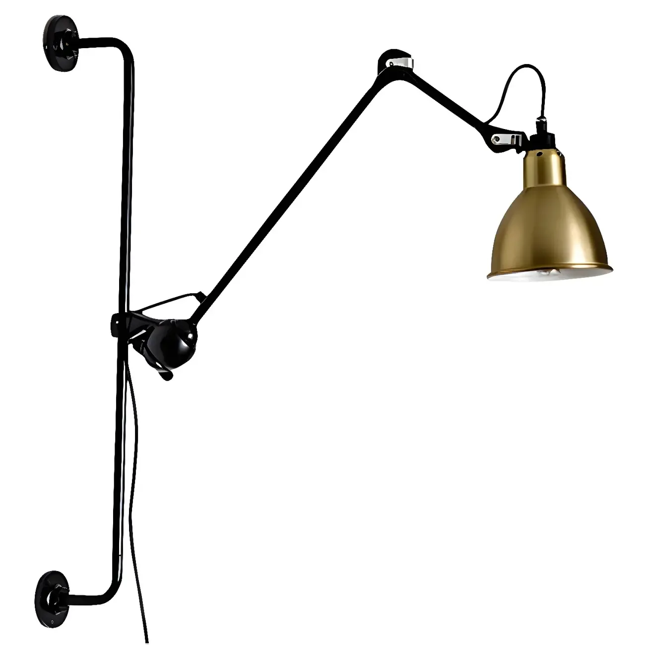 Trestle Base Metal Black Swing Arm Wall Light