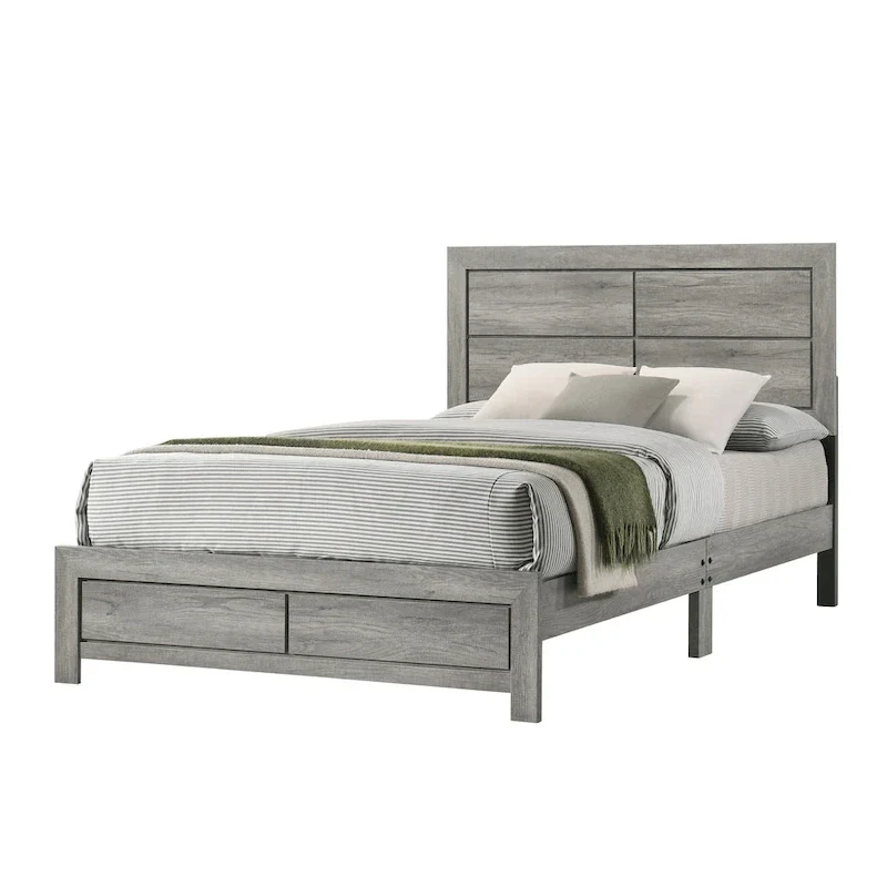 Jan 6 Piece Gray Rustic Platform Bedroom Set