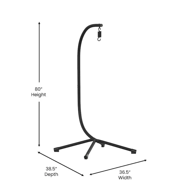 Commercial All-Weather Steel Hanging Chair C Stand with Included Hardware