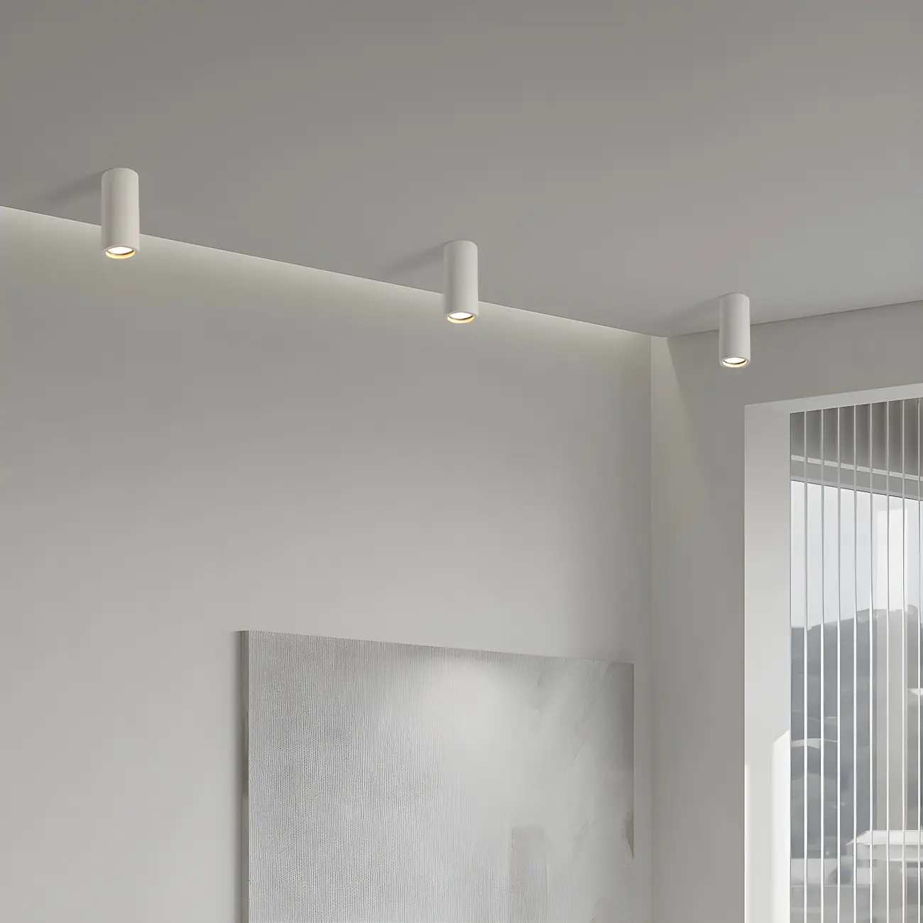 Small Size Grey Stone Cylinder Flush Mount Ceiling Light