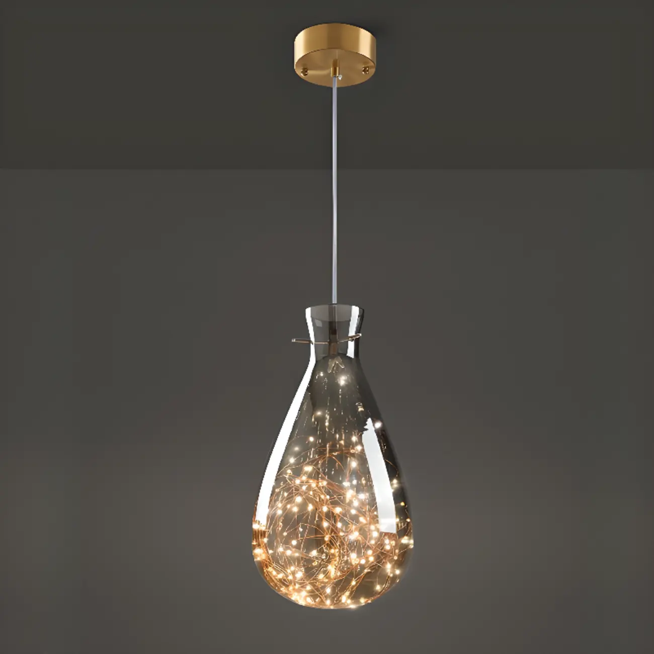 Modern Clear Glass Dining Room Pendant Light