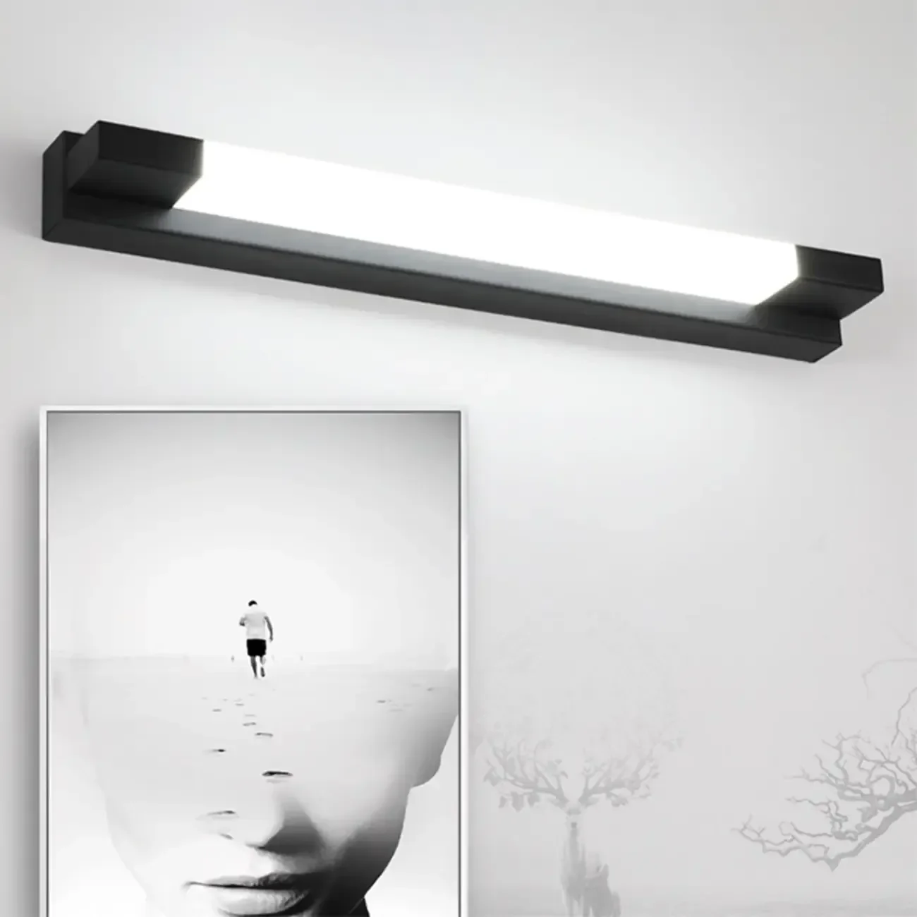 Modern Black LED Dimmable Vanity Light with Acrylic Shade