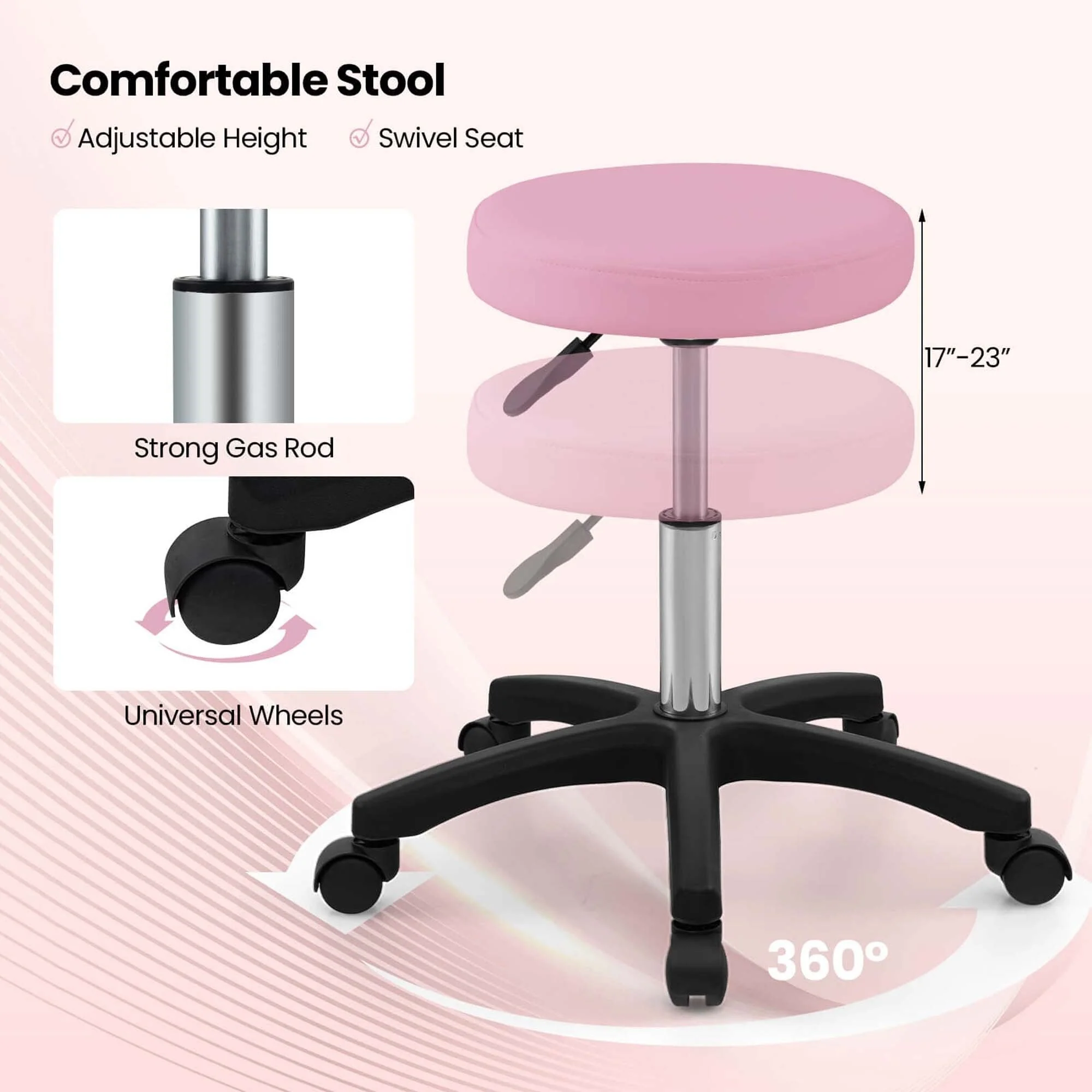 Costway 72 Massage Bed with Hydraulic Stool Adjustable Backrest &