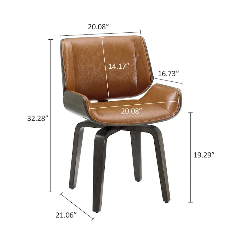 Art Leon Swivel Wooden Upholstered Dining Chairs (Set of 2)