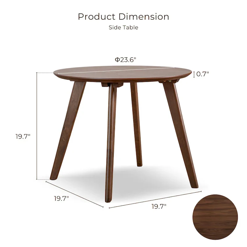 Furniture of America Beck Mid-century 2-Piece Walnut Boucle Wingback Accent Chair and Table Set