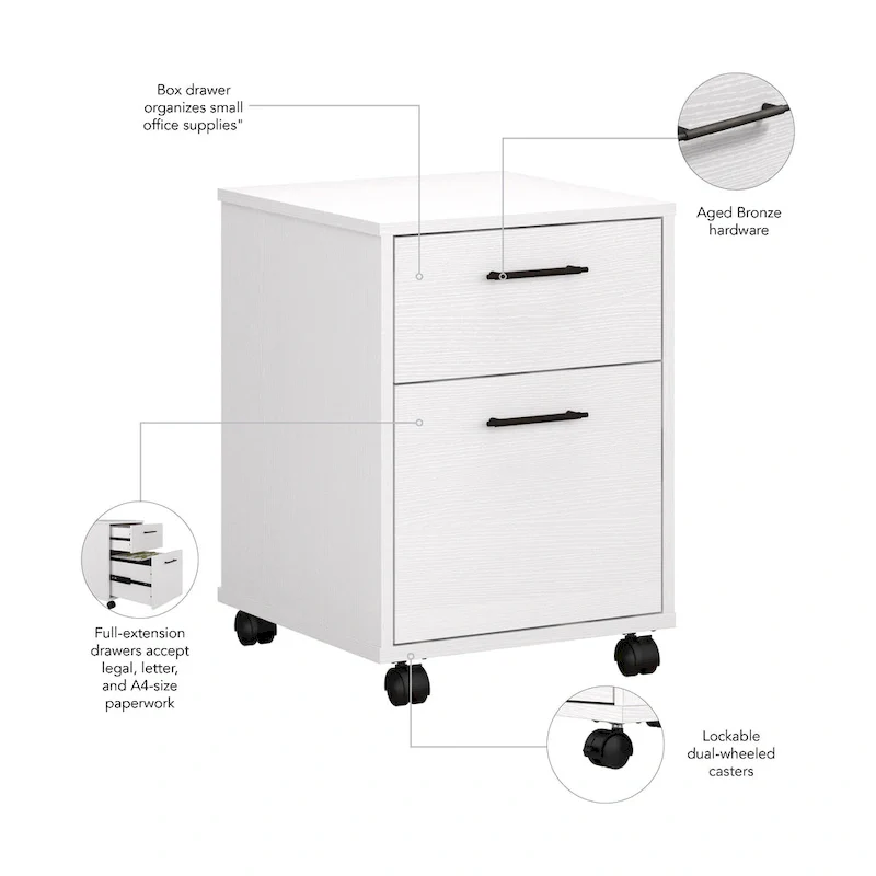 Key West 2 Drawer Mobile File Cabinet by Bush Furniture