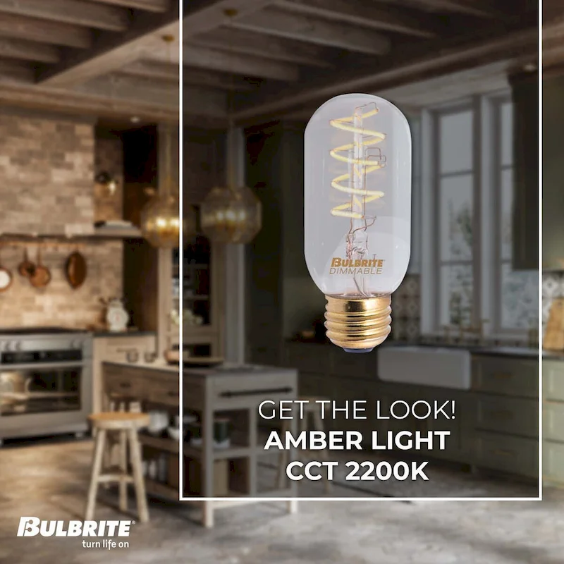Bulbrite Pack of (2) 4 Watt Dimmable Antique Nostalgic Curved Filament LED Bulb