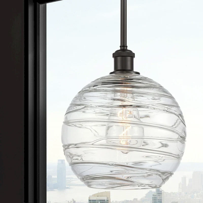 Innovations Lighting Athens Deco Swirl - 1 Light 10  Stem Hung Mini Pendant