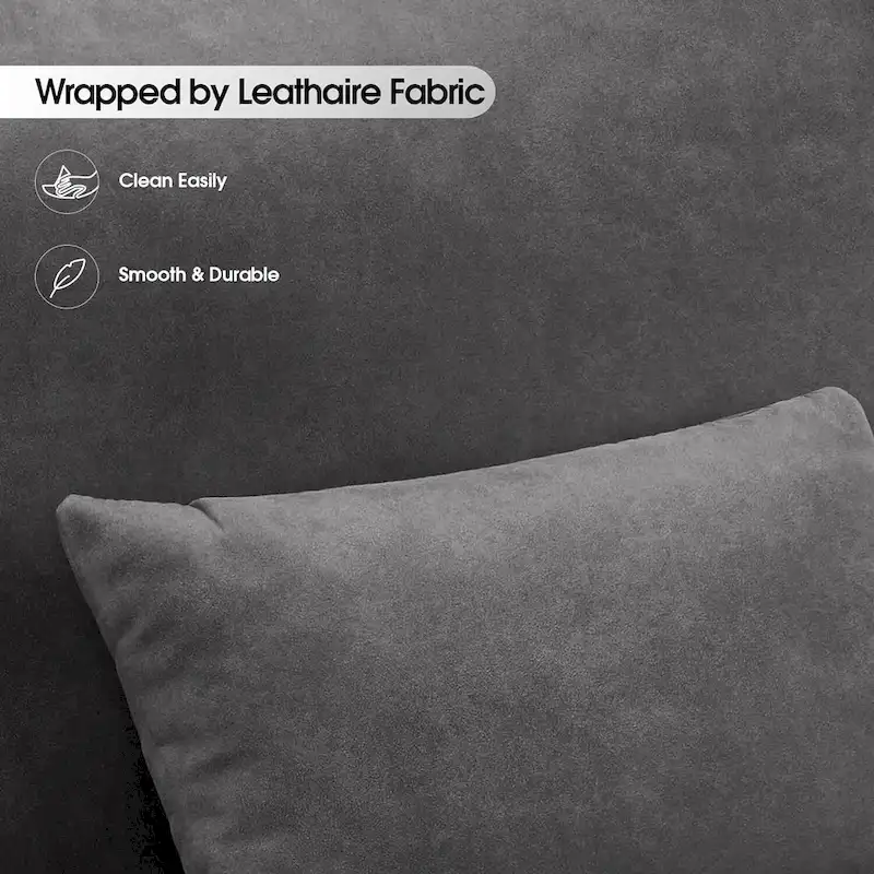 MCombo set of 2 Modern Accent Armchair with Steel Legs, Leathaire fabric HQ102