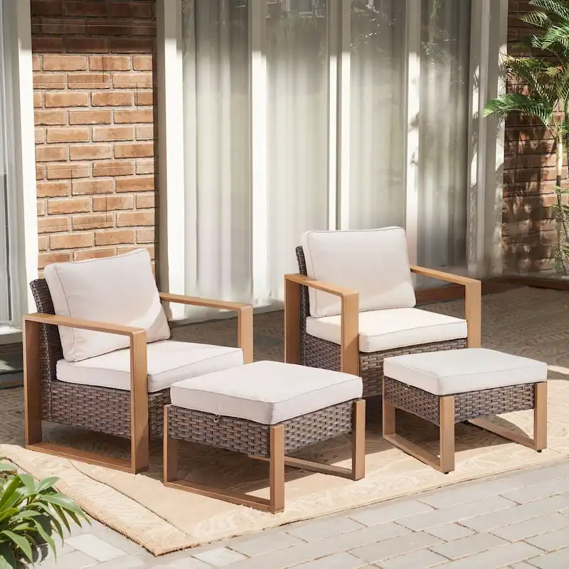 Outdoor Patio Chair with Thick Cushion