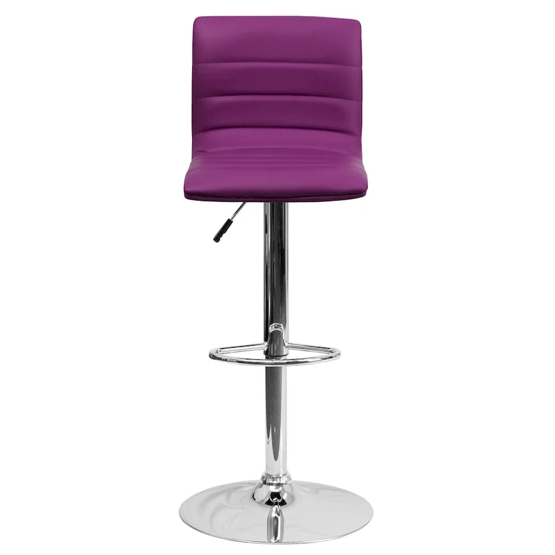 Modern Vinyl Stitch Back Adjustable Height Barstool - 16W x 19D x 35 - 44H