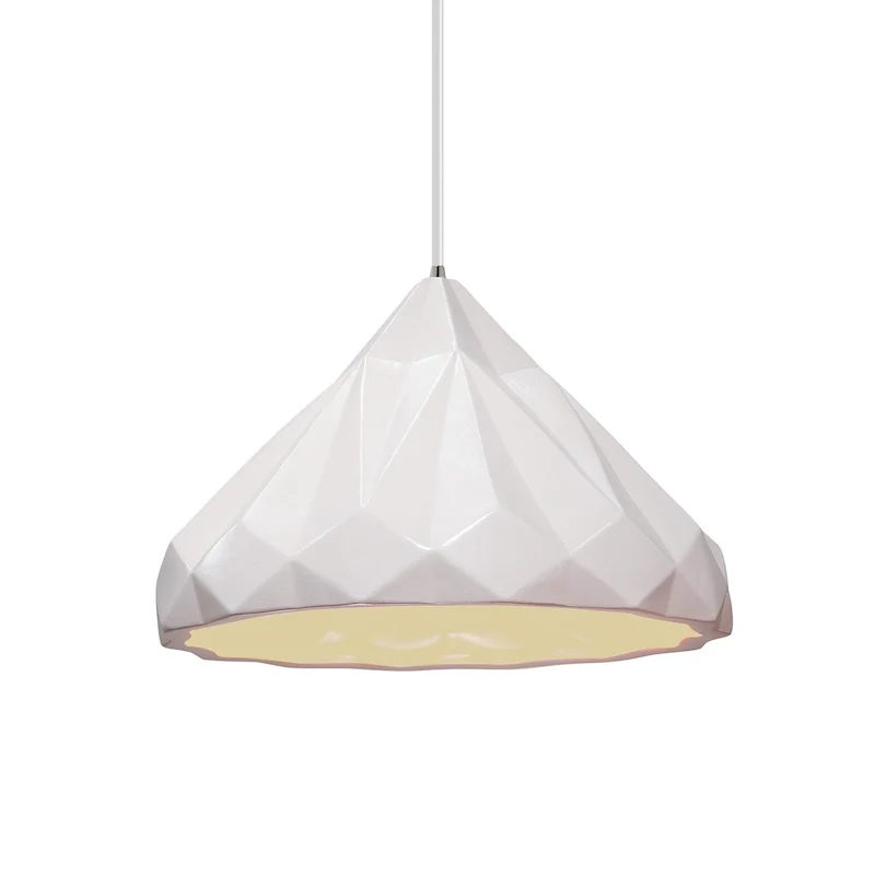 Radiance Collection Geometric 1-light Matte White Pendant with White Cord