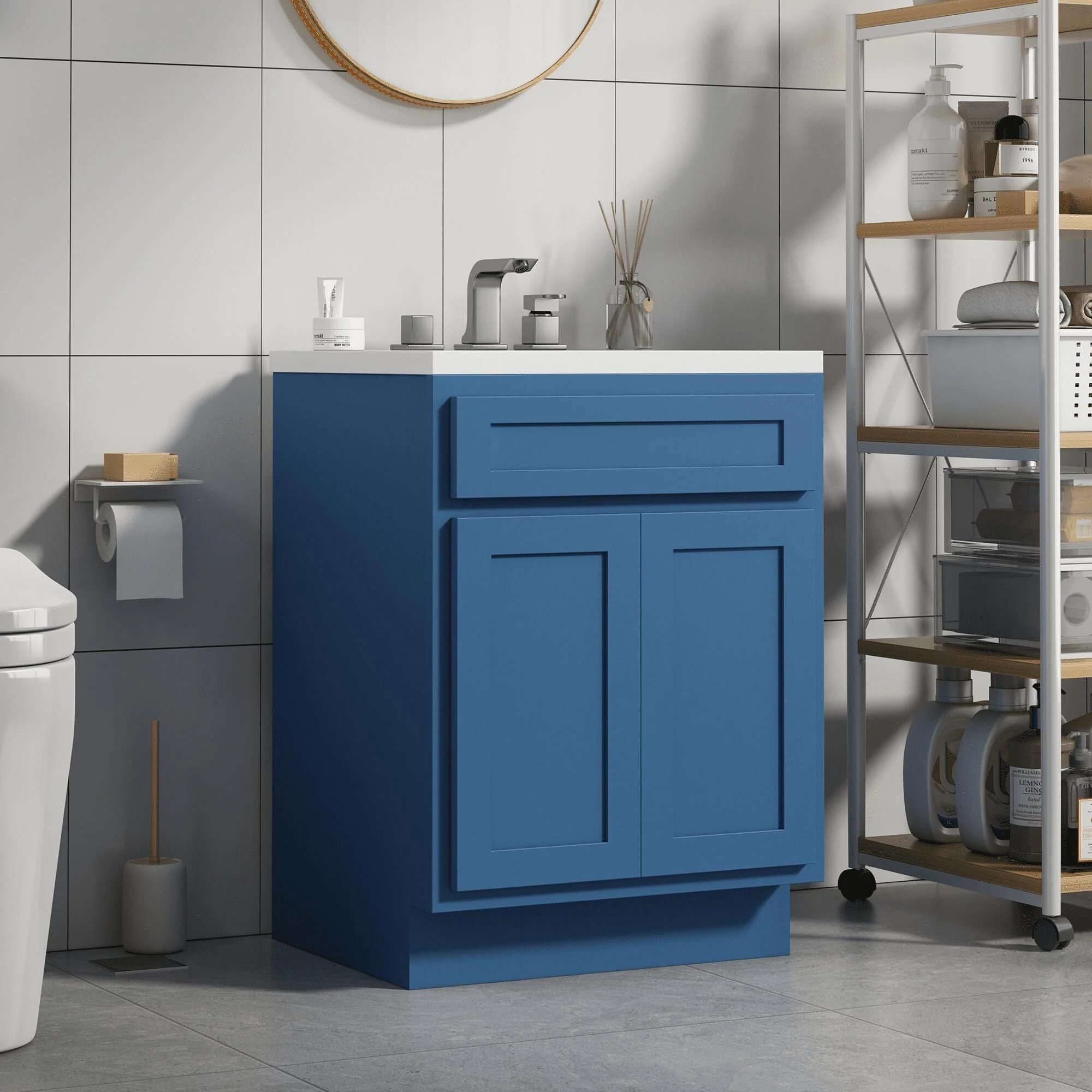 Vanity Art 24-inch Solid Wood Single Sink Bathroom Vanity Cabinet